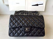 Chanel Flap Bag Caviar in Black 30cm with Silver Hardware - 1