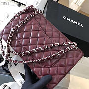 Chanel Flap Bag Caviar in Wine Red 25cm with Silver Hardware - 2