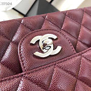 Chanel Flap Bag Caviar in Wine Red 25cm with Silver Hardware - 4