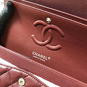 Chanel Flap Bag Caviar in Wine Red 25cm with Silver Hardware - 5