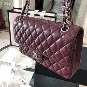 Chanel Flap Bag Caviar in Wine Red 25cm with Silver Hardware - 6