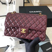 Chanel Flap Bag Caviar in Wine Red 25cm with Gold Hardware - 1