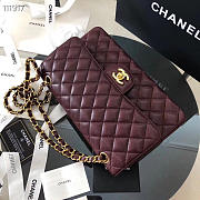 Chanel Flap Bag Caviar in Wine Red 25cm with Gold Hardware - 6