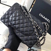 Chanel Flap Bag Caviar in Black 25cm with Silver Hardware - 2