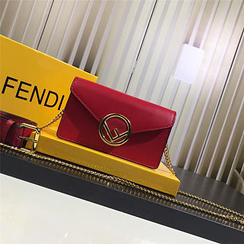 Fendi Original Calfskin Leather Pocket in Red