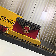 Fendi Original Calfskin Leather Pocket With Red - 1