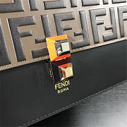 Fendi Kan I Flip Leather Bag in Black and Gray - 2