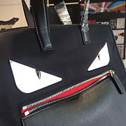 Fendi Tote Montage Leather Handbag Black - 3