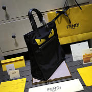 Fendi Tote Montage Leather Handbag with Black - 3