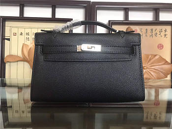 Hermes Mini Kelly Bag Sellier 22cm Black