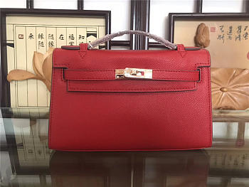 Hermes Mini Kelly Bag Sellier 22cm Red