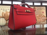 Hermes Mini Kelly Bag Sellier 22cm Red - 4