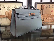 Hermes Mini Kelly Bag Sellier 22cm Light Blue - 3