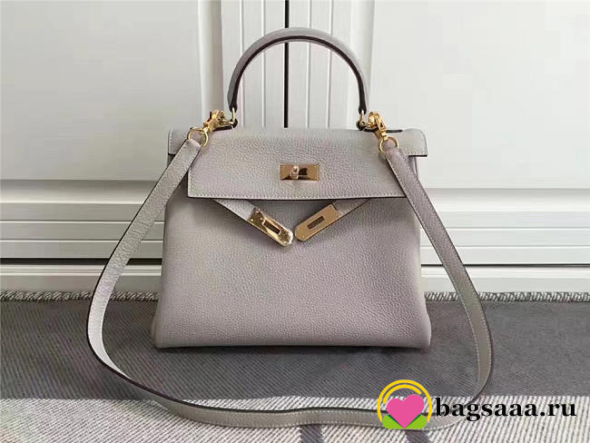 Hermes Kelly Mini leather White handbag for women - 1