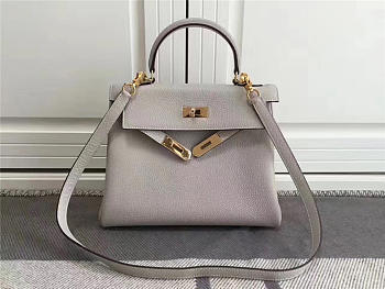 Hermes Kelly Mini leather White handbag for women