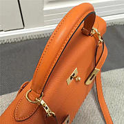 Hermes Kelly Mini leather Orange handbag for women - 6