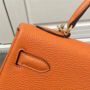 Hermes Kelly Mini leather Orange handbag for women - 4