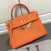 Hermes Kelly Mini leather Orange handbag for women - 5