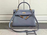 Hermes Kelly Mini leather Light Blue handbag for women - 1