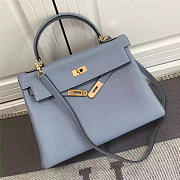 Hermes Kelly Mini leather Light Blue handbag for women - 3