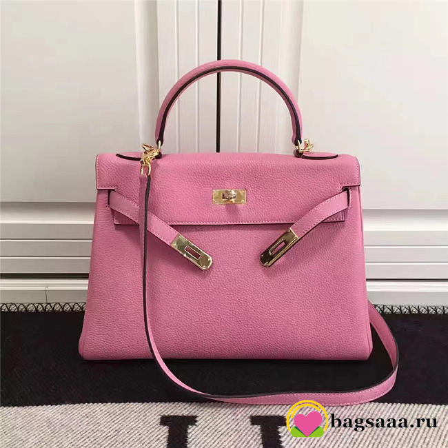 Hermes Kelly Mini leather Pink handbag for women - 1