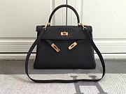 Hermes Kelly Mini leather Black handbag for women - 1