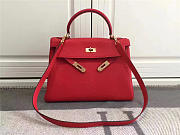 Hermes Kelly Mini leather Red handbag for women - 1