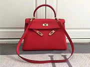 Hermes Kelly Mini leather Red handbag for women - 3