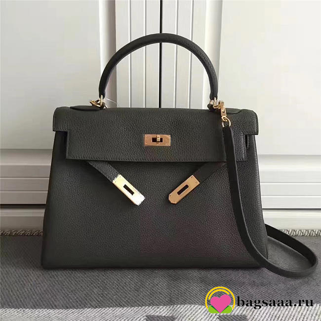 Hermes Kelly Mini leather Gray handbag for women - 1
