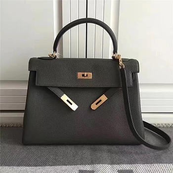 Hermes Kelly Mini leather Gray handbag for women