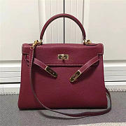 Hermes Kelly Mini leather Wine Red Handbag for women - 1