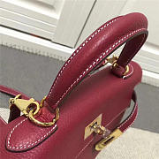 Hermes Kelly Mini leather Wine Red Handbag for women - 6