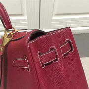 Hermes Kelly Mini leather Wine Red Handbag for women - 5