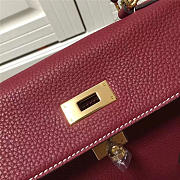 Hermes Kelly Mini leather Wine Red Handbag for women - 2
