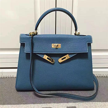 Hermes Kelly Mini Blue handbag for women