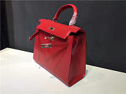 Hermes Kelly Leather handbag in Red - 3