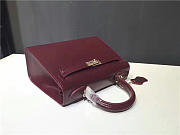 Hermes Kelly Leather handbag in Wine Red - 6