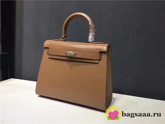 Hermes Kelly Leather Handbag Khaki - 1