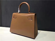 Hermes Kelly Leather Handbag Khaki - 6