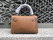 Hermes Kelly Leather Handbag in Khaki with Silver Hardware - 5