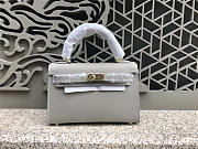 Hermes Kelly Leather Handbag in Gray with Gold Hardware - 1