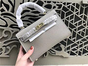 Hermes Kelly Leather Handbag in Gray with Gold Hardware - 2