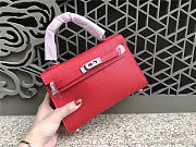 Hermes Kelly Leather Handbag with Red - 2