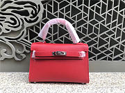 Hermes Kelly Leather Handbag with Red - 4