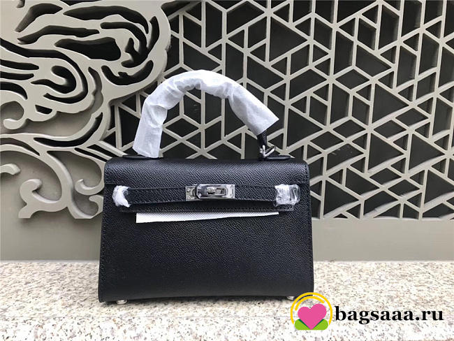 Hermes Kelly Leather Handbag with Black - 1