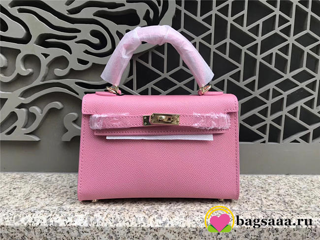 Hermes Kelly Leather Handbag in Pink - 1