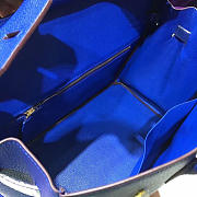 Hermes original togo leather birkin 30cm bag in Dark Blue - 3