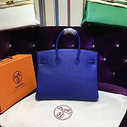 Hermes original togo leather birkin 30cm bag in Dark Blue - 5