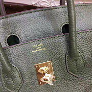Hermes original togo leather birkin 30cm bag in Green - 3