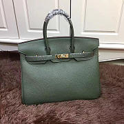 Hermes original togo leather birkin 30cm bag in Green - 5